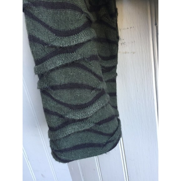 Chalet Green Black Patterned Open Cardigan Wrap - Waterfall Rayon XL Textured - Picture 10 of 12